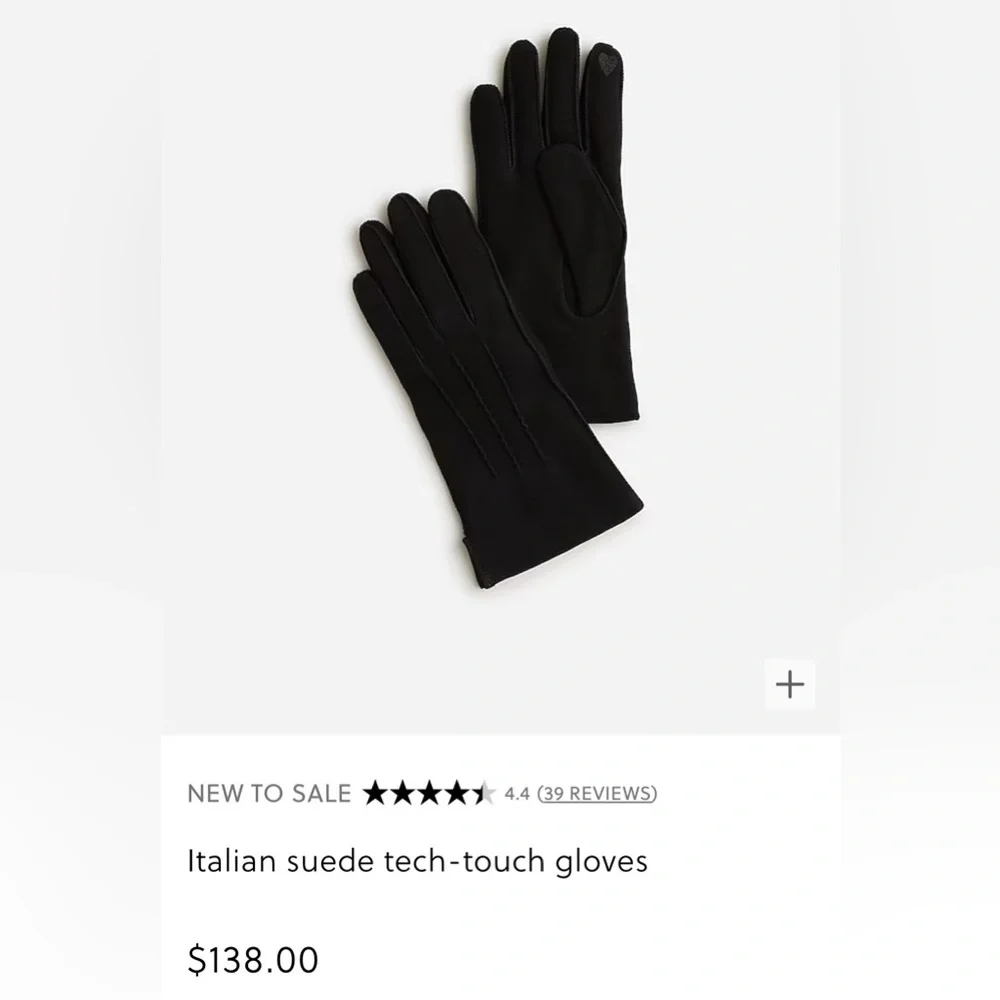 New JCrew Italian suede tech-touch gloves